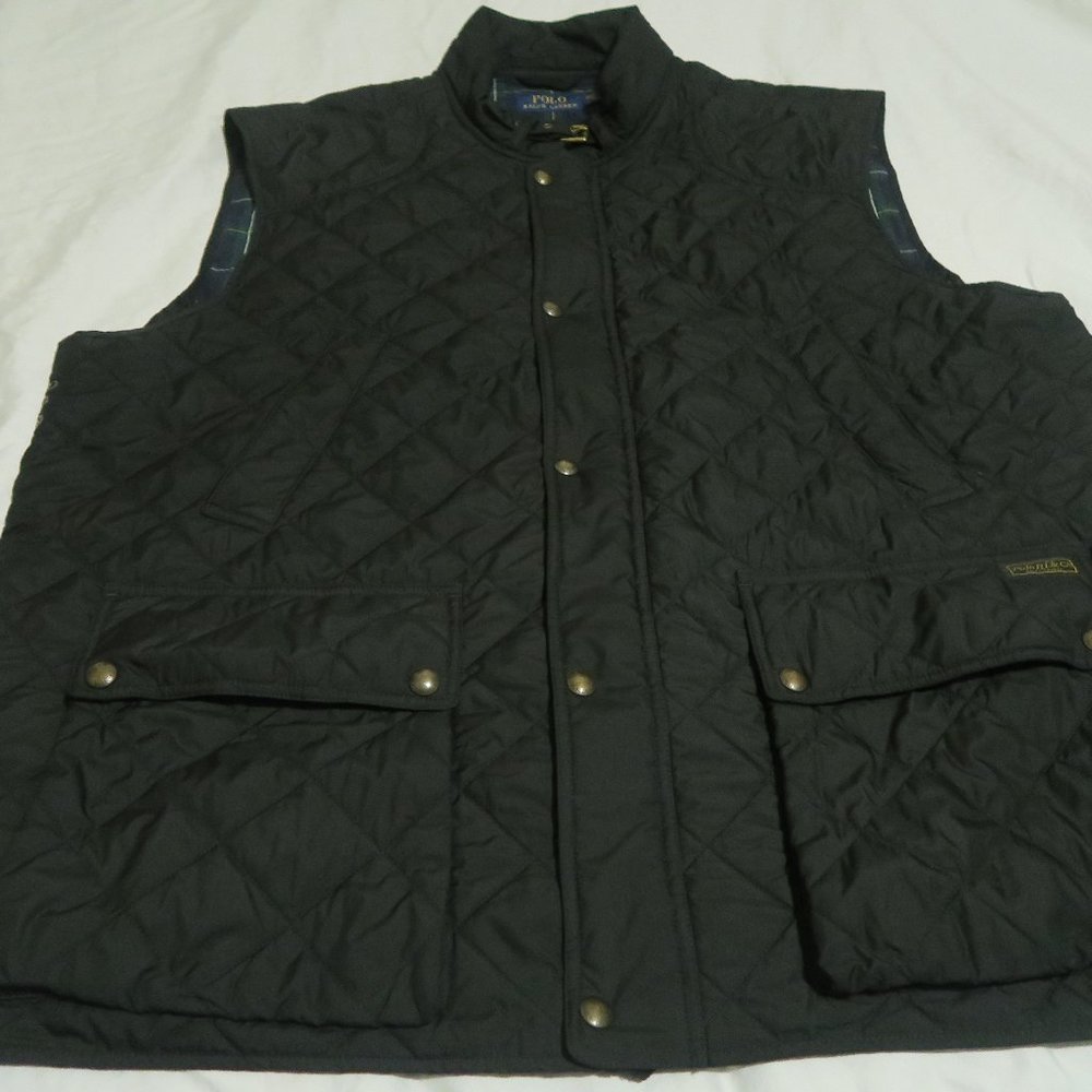 Polo Ralph Lauren Polo Club Quilted Vest Equestrian Riding Plaid Lining Sz 3XLT